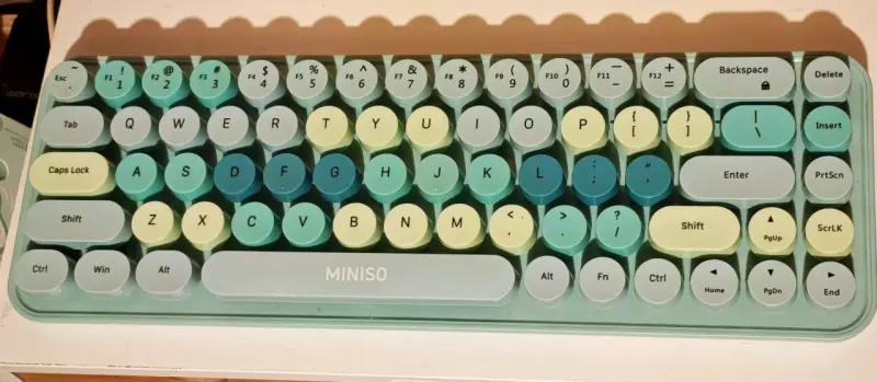 Teclado inalámbrico retro Miniso color pastel - 1