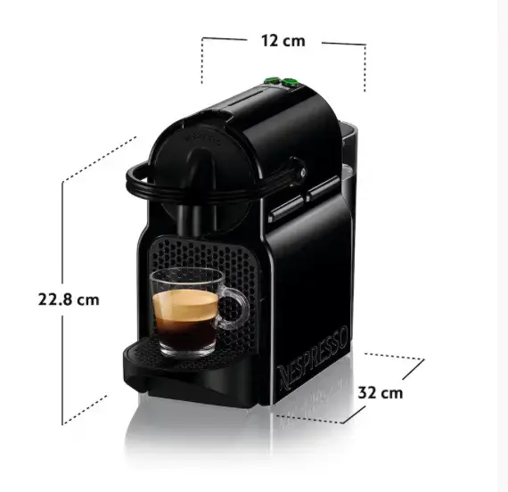 Cafetera Nespresso Inissia Negra Compacta - 1