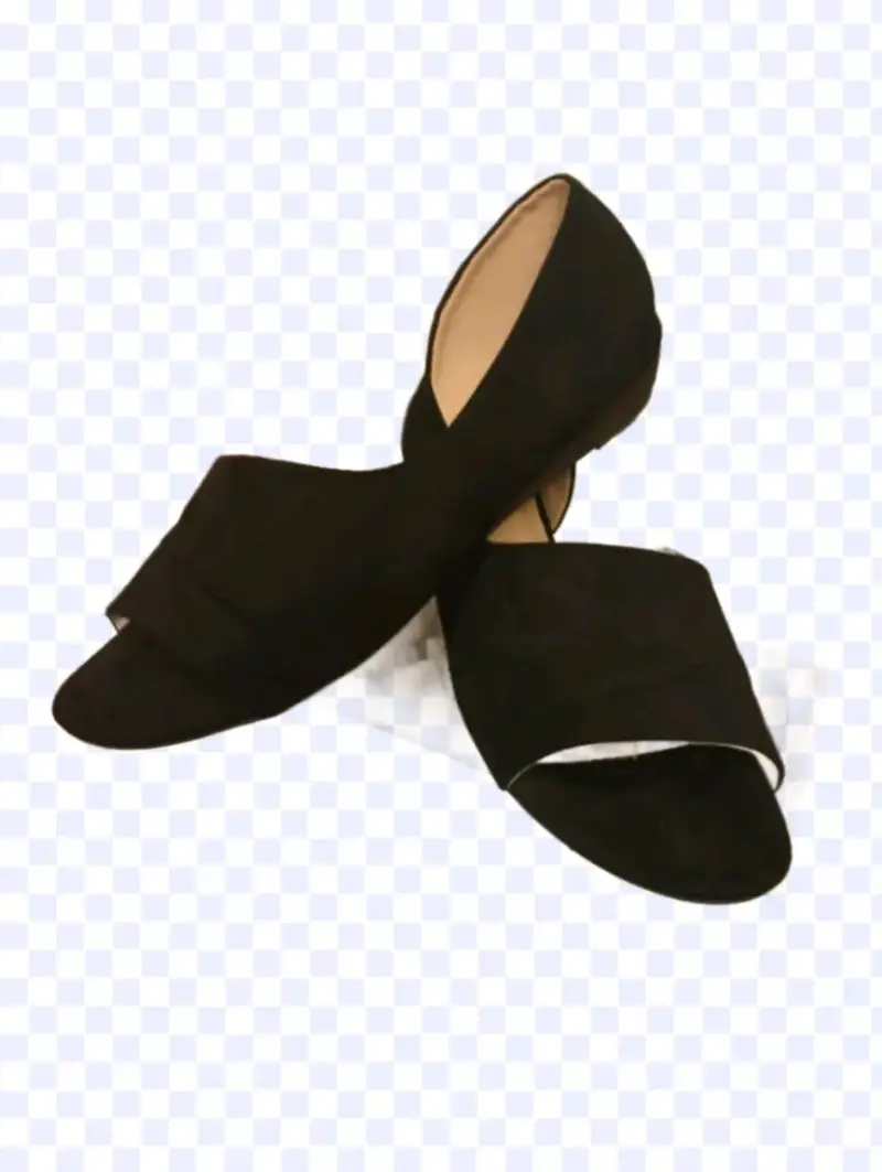 Sandalias planas negras de mujer - 1