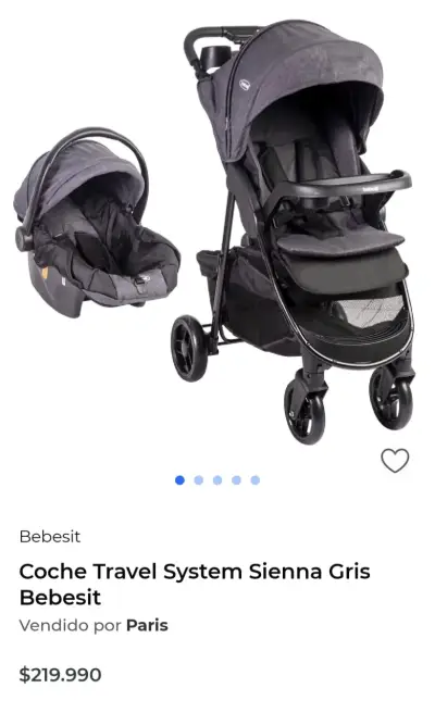 Coche Travel System Sienna Gris Bebesit - miniatura 1