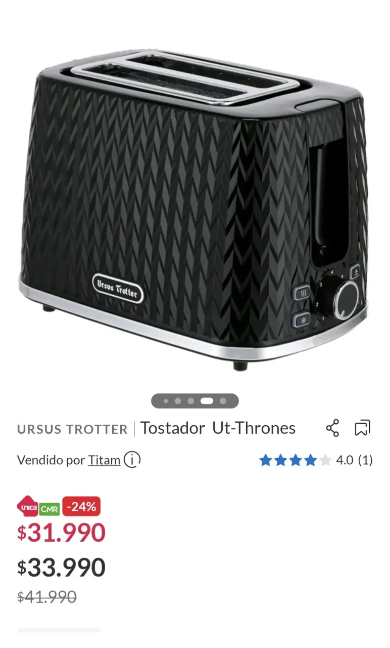 Tostador Ursus Trotter UT-Thrones 2 Panes - 1