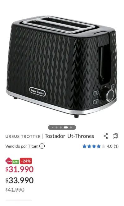 Tostador Ursus Trotter UT-Thrones 2 Panes - miniatura 1