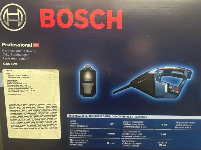Extractor de polvo inalámbrico Bosch GAS 12V - 2