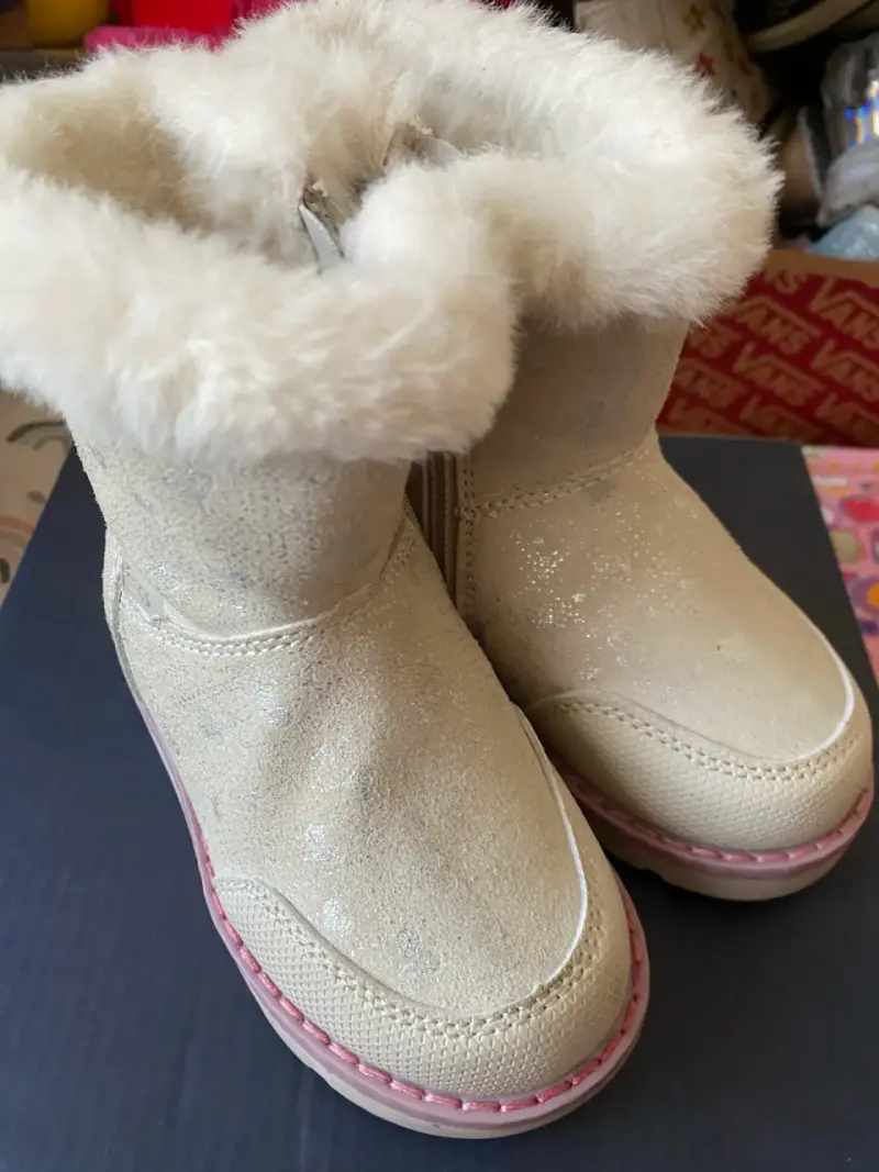 Botas de niña beige con forro de peluche - 2