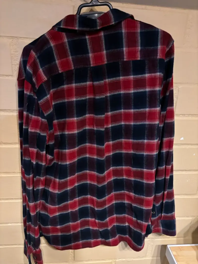 Camisa de franela a cuadros Vans roja y azul - 3