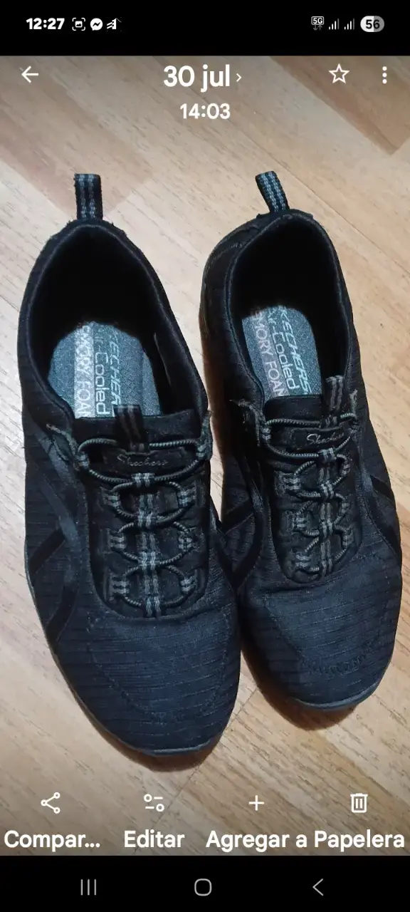 Zapatillas negras deportivas Skechers para mujer - 2