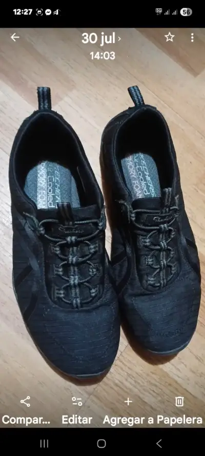 Zapatillas negras deportivas Skechers para mujer - miniatura 2