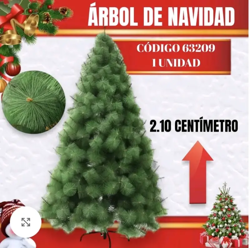 Árbol de Navidad artificial 2.10 metros