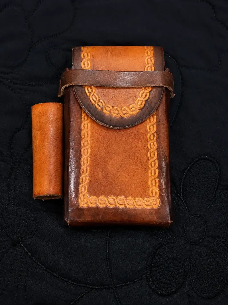 🤎 Set de cuero: Billetera + Cigarrera - 4