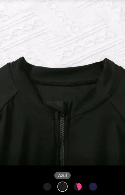 Traje de baño de neopreno negro y azul - miniatura 2