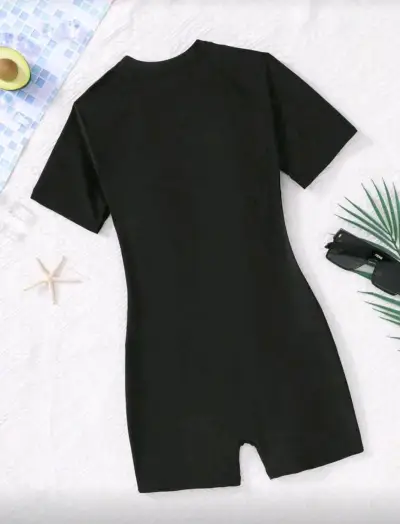 Traje de baño de neopreno negro y azul - miniatura 4