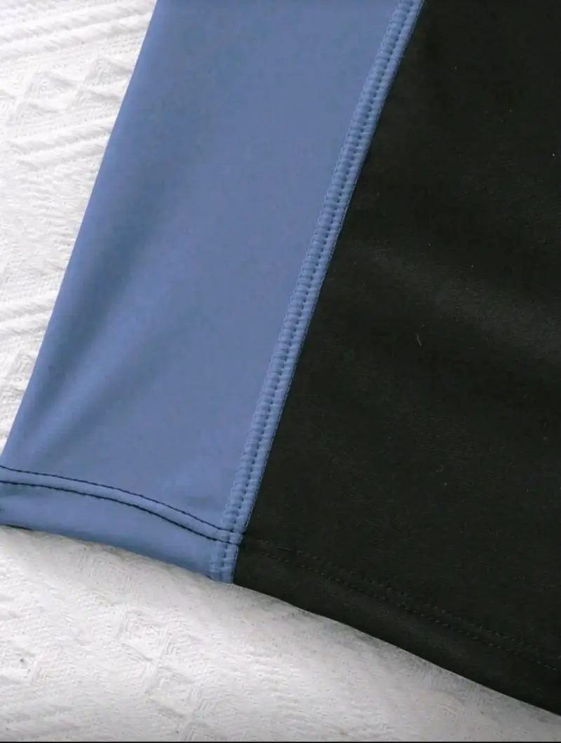 Traje de baño de neopreno negro y azul - 5
