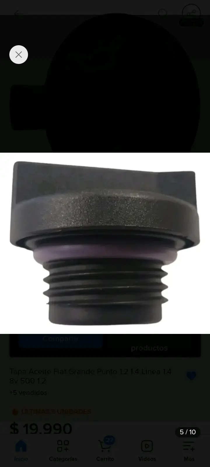 Tapa de Aceite para Fiat Grande Punto 1.2 1.4 - 2