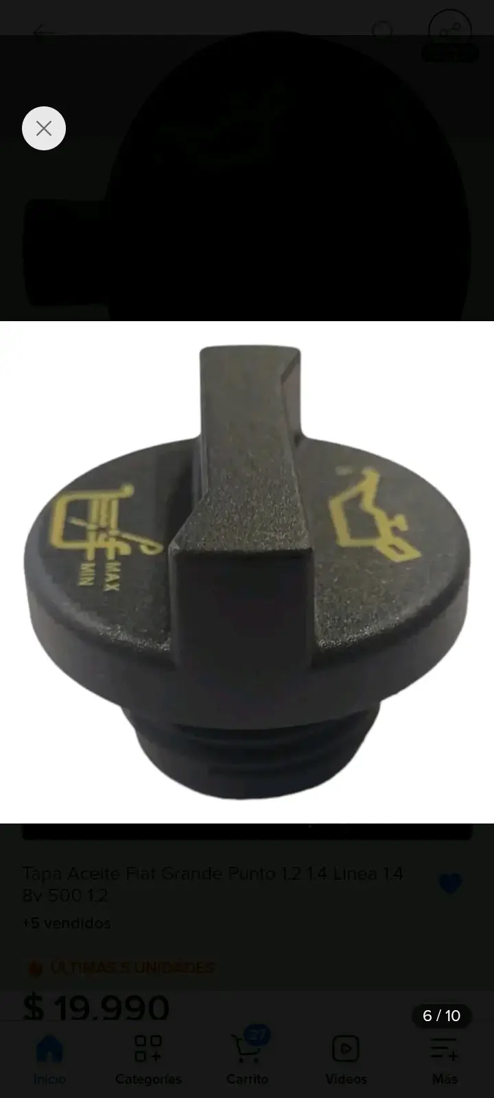 Tapa de Aceite para Fiat Grande Punto 1.2 1.4 - 4