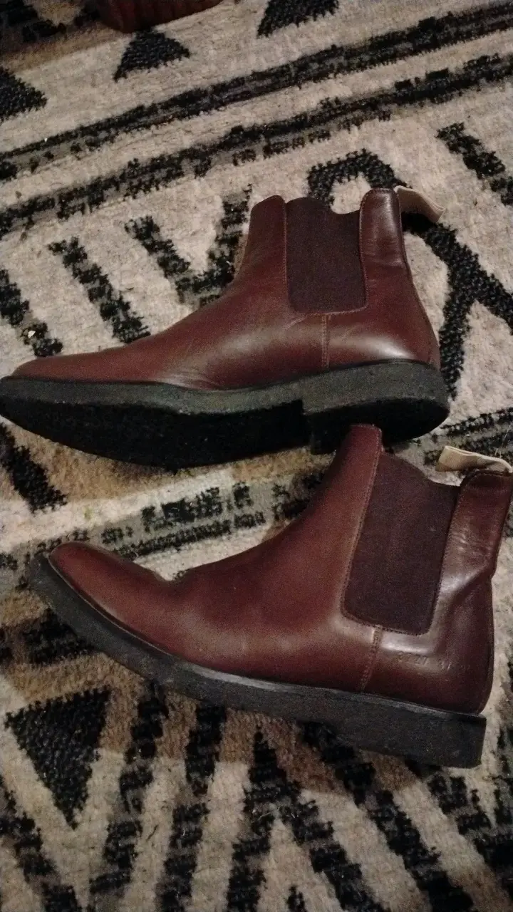 Botines de cuero marrón para hombre - 1