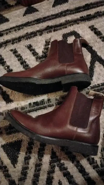 Botines de cuero marrón para hombre - miniatura 1