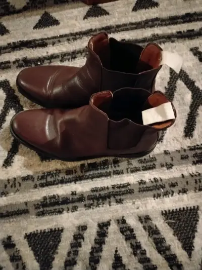 Botines de cuero marrón para hombre - miniatura 2