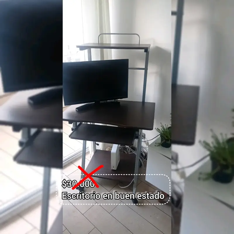 Escritorio con soporte para monitor en buen estado