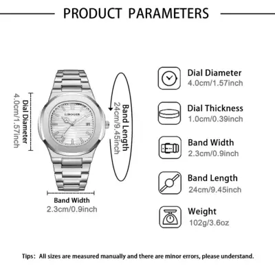 Reloj de Pulsera Plateado Liboger Elegante - miniatura 4