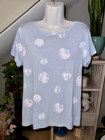 Polera celeste Esprit con estampado de conchas - miniatura 1