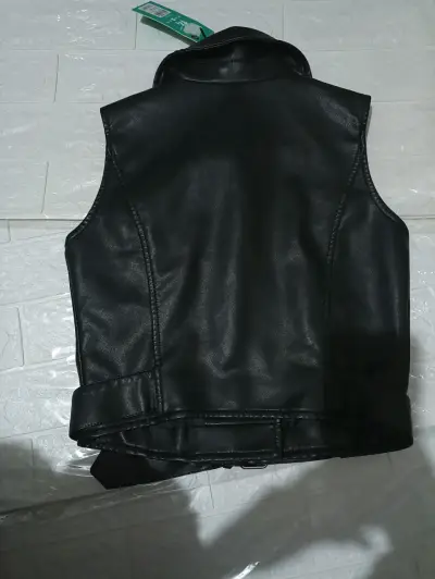 Chaqueta de cuero SM sintético negro para niños - miniatura 2
