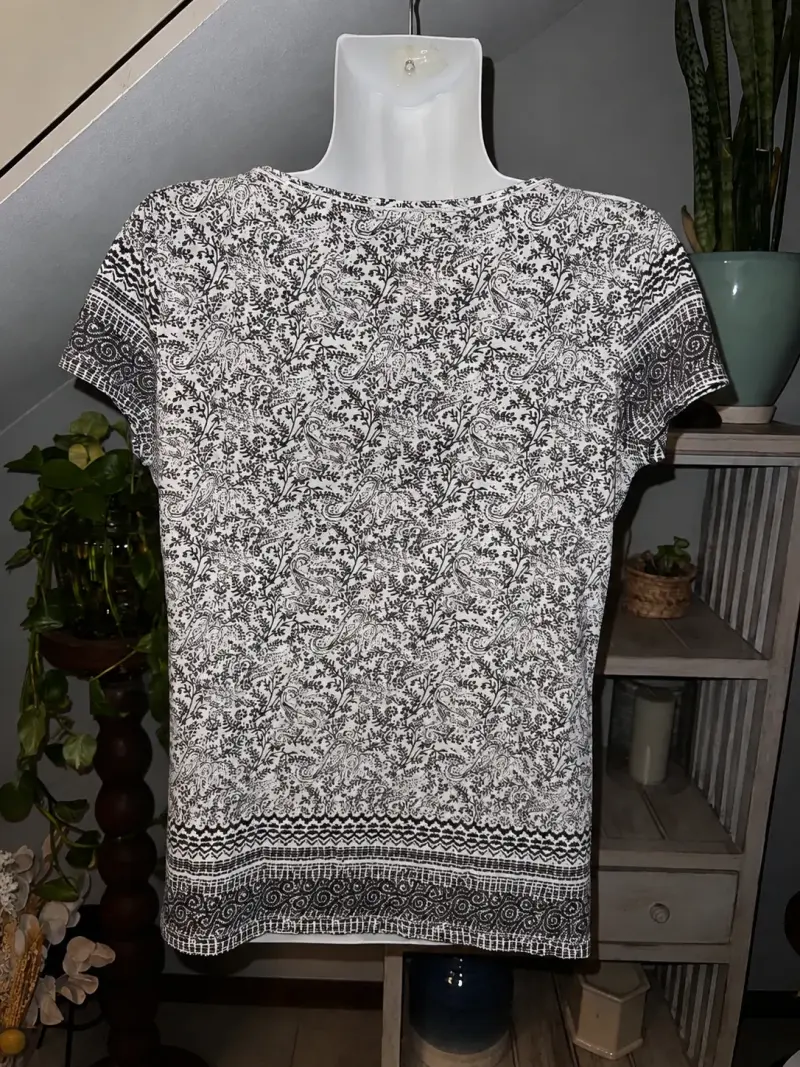 Polera Esprit estampada en blanco y negro - 2