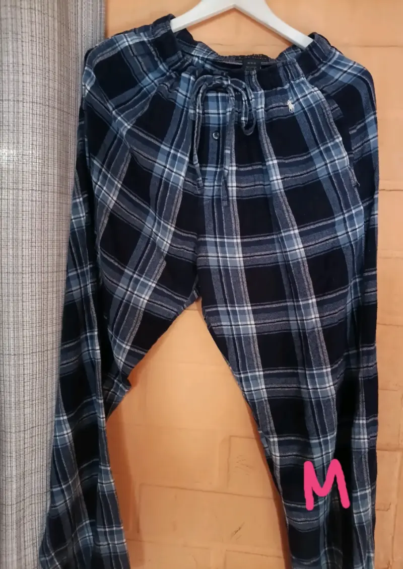Pantalón de pijama a cuadros azul para hombre