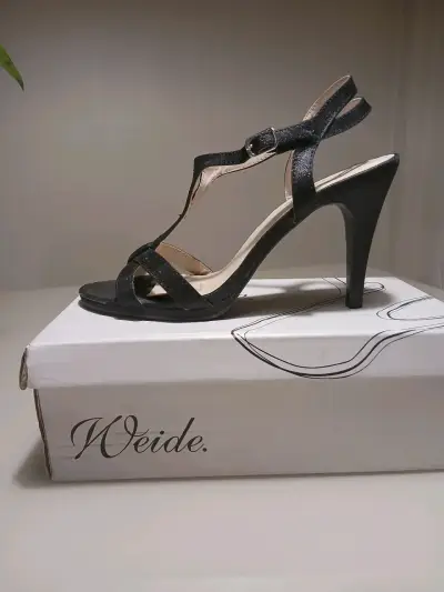 Sandalias de tacón alto negras Weide - miniatura 1