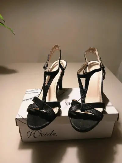 Sandalias de tacón alto negras Weide - miniatura 3