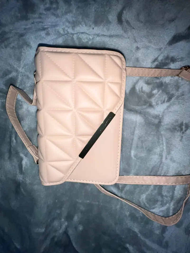 Cartera cruzada acolchada color beige - 1
