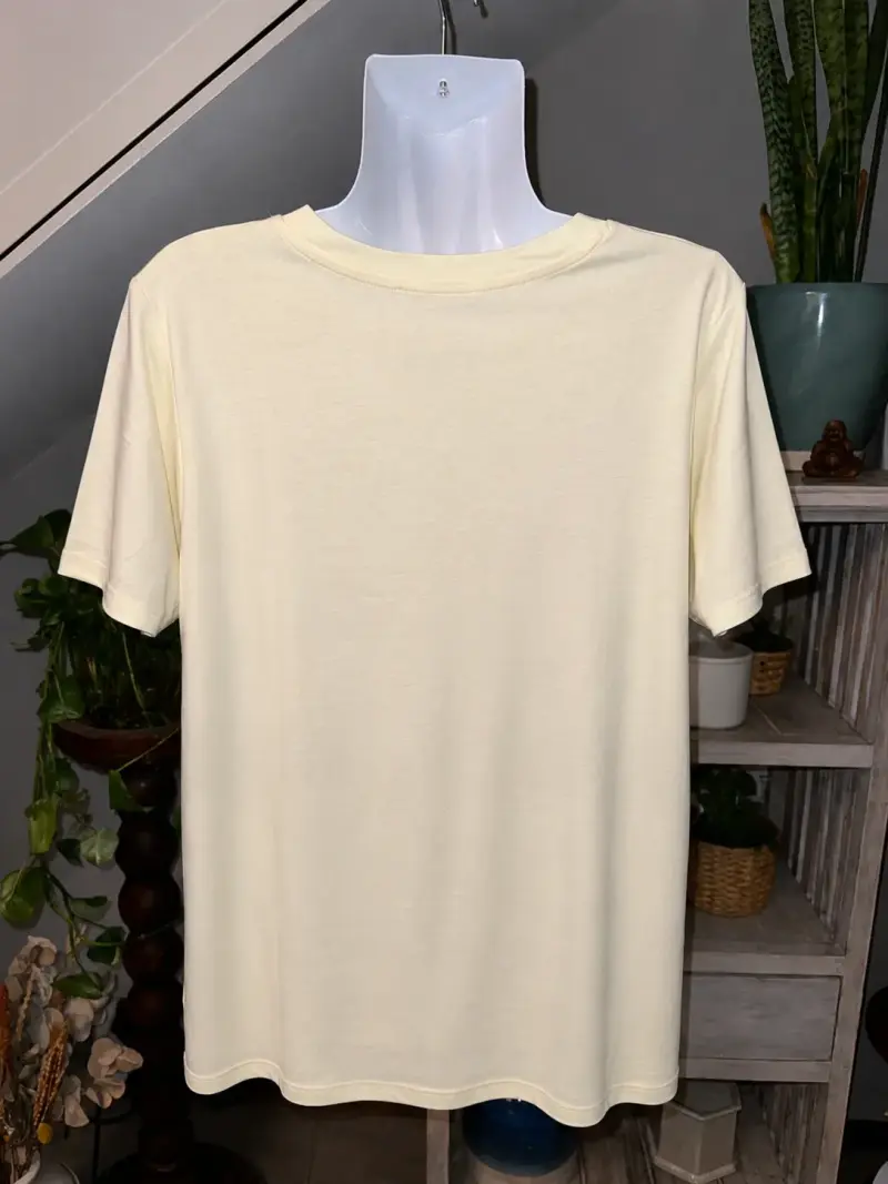 Polera MNG beige con estampado de palmeras - 2