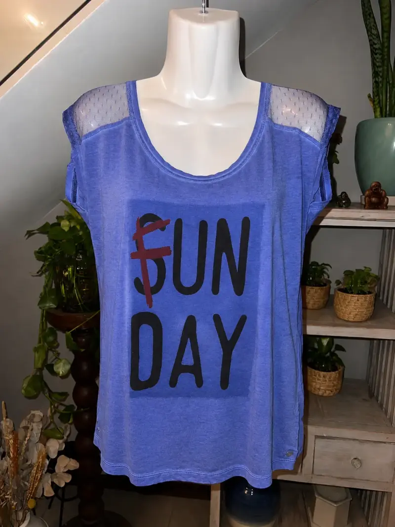 Polera Esprit azul con diseño 'Fun Day' para mujer - 1