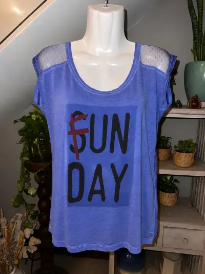 Polera Esprit azul con diseño 'Fun Day' para mujer - miniatura 1