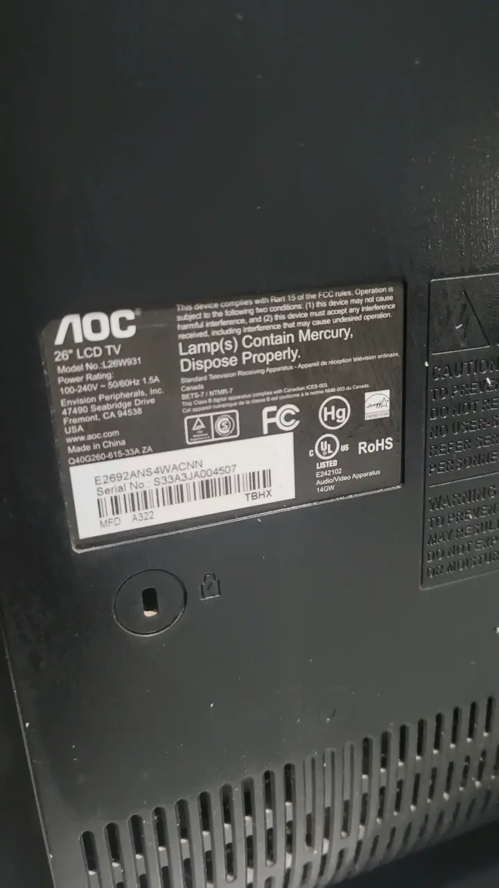 Televisor AOC LCD 26' pulgadas - 5