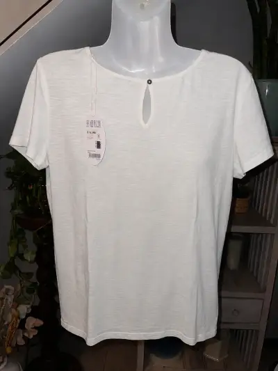 Polera Esprit blanca con encaje - miniatura 2