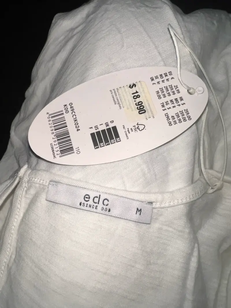 Polera Esprit blanca con encaje - 4