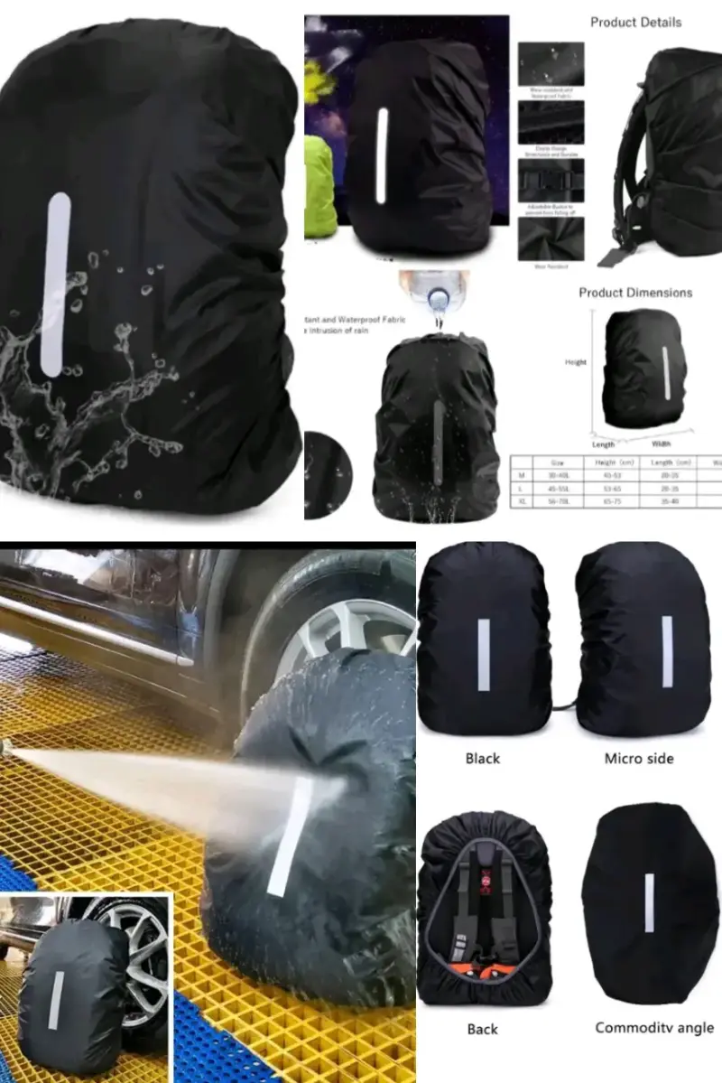 Cubierta impermeable para mochila con reflector
