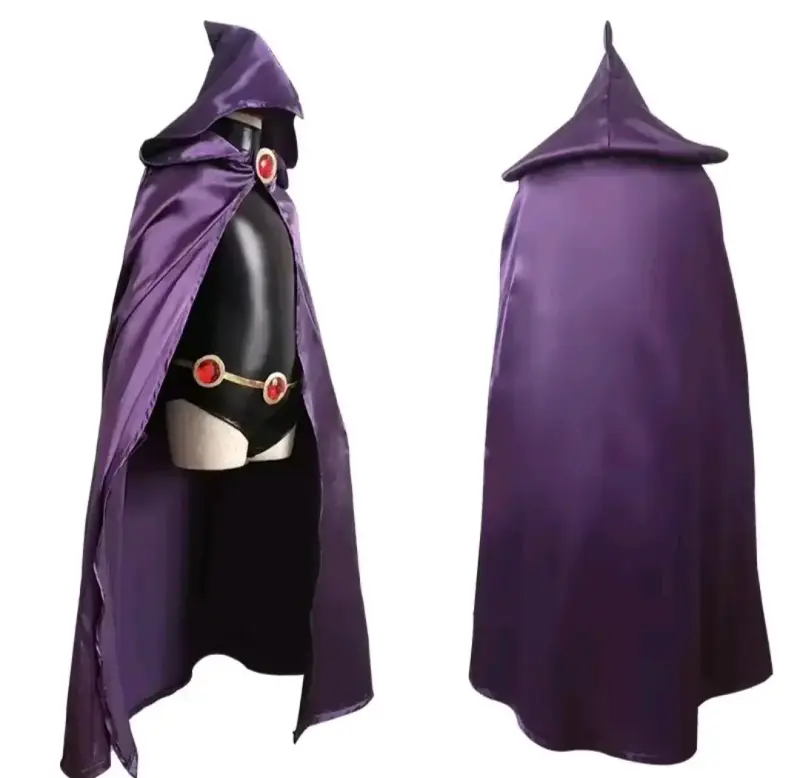 Disfraz de superhéroe con capa morada y cinturón - 3