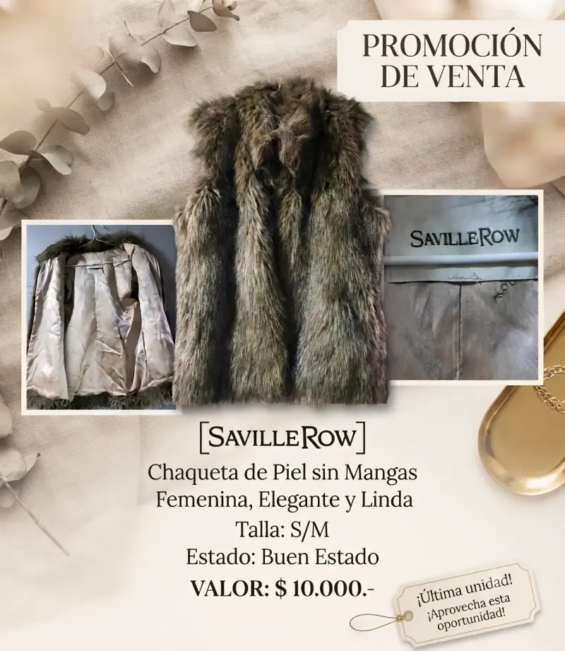 Chaleco de piel sin mangas Saville Row elegante