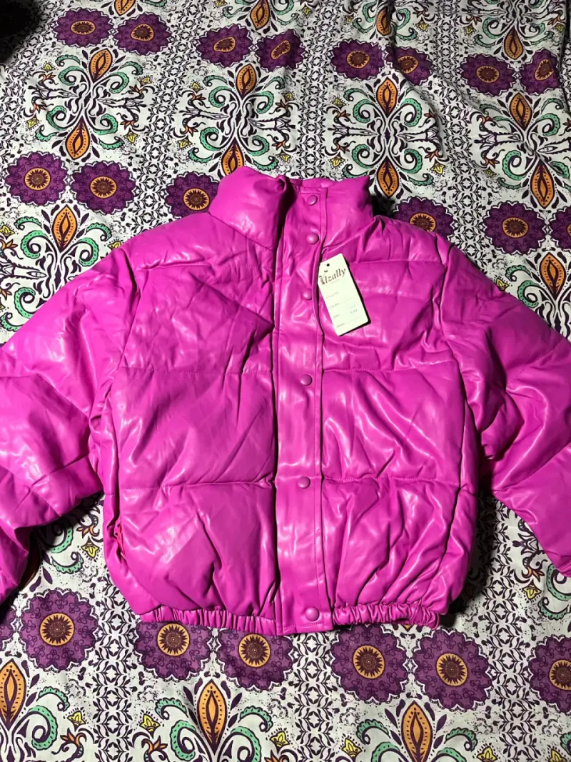 Chaqueta acolchada fucsia para mujer