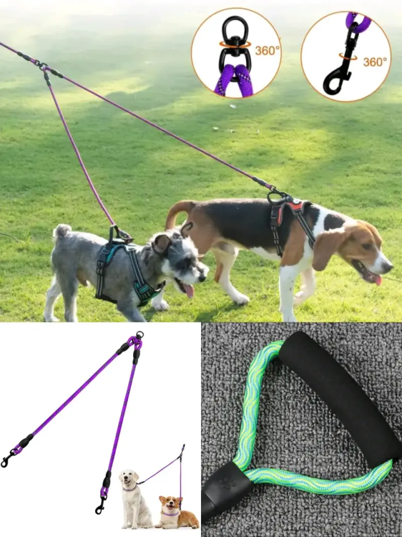 Correa doble para perros con diseño colorido - 6