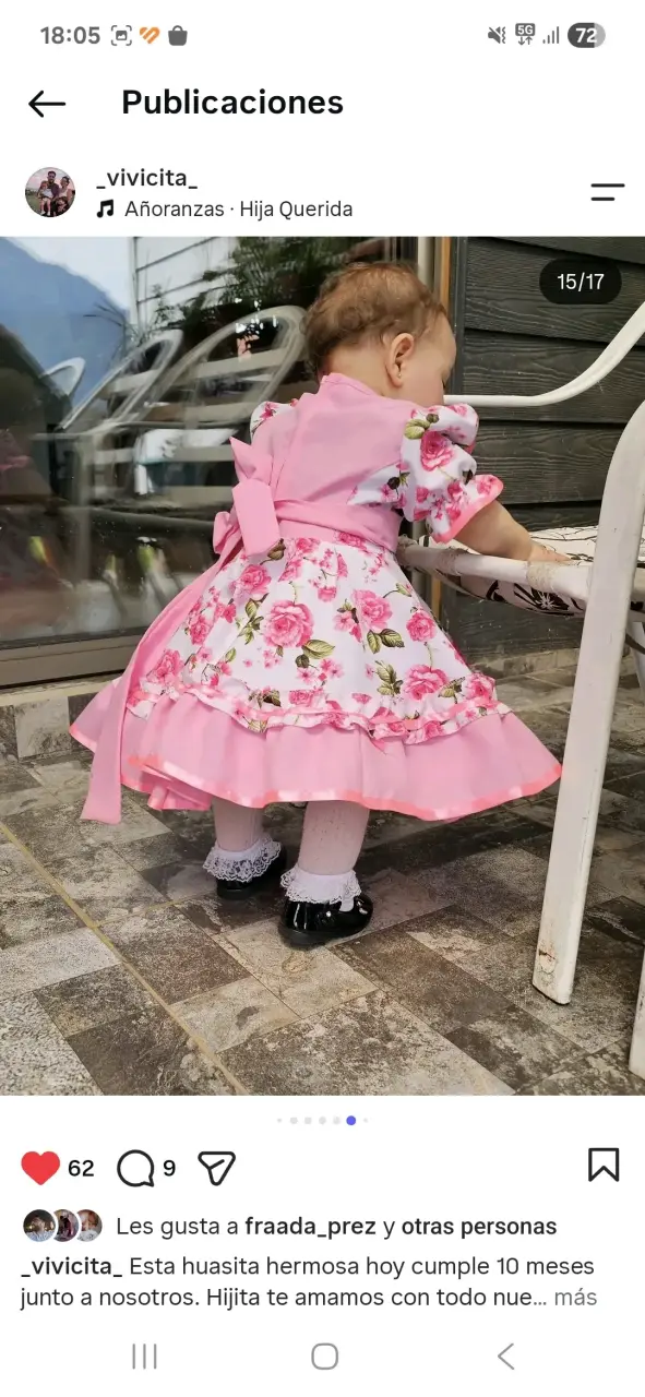 Vestido de niña floral rosa con falso y zapatos T1 - 3