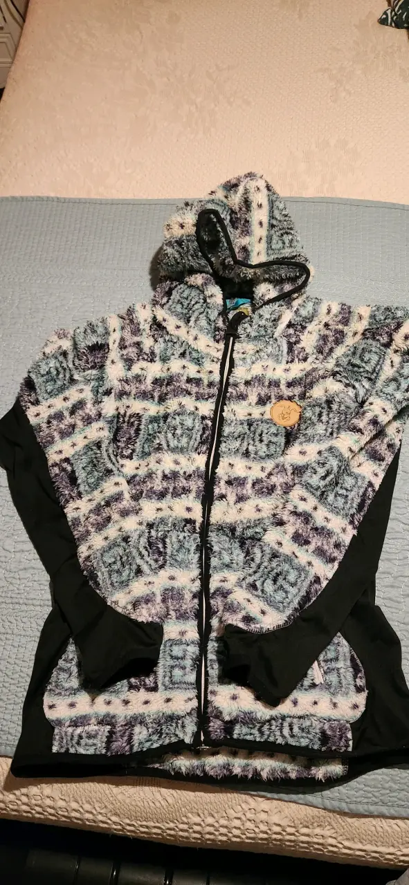 Chaqueta de felpa con capucha para mujer - 1