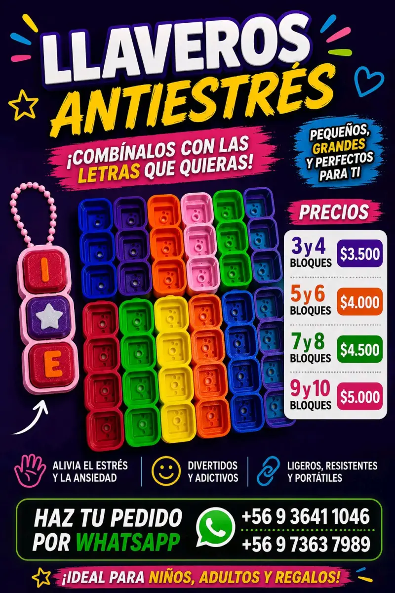 Llavero Antiestrés Personalizable de Bloques - 1