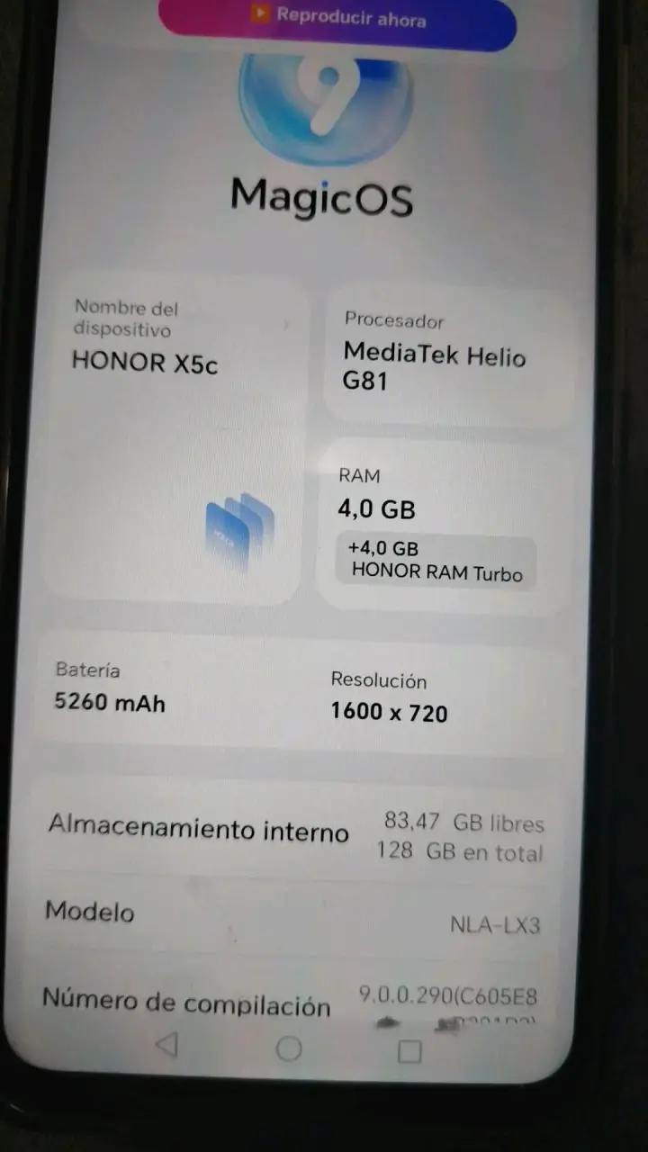 Smartphone Honor X5c con 128GB de almacenamiento - 2