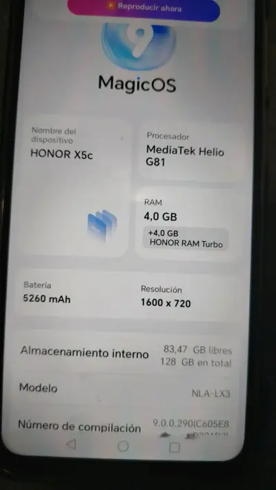 Smartphone Honor X5c con 128GB de almacenamiento - miniatura 2