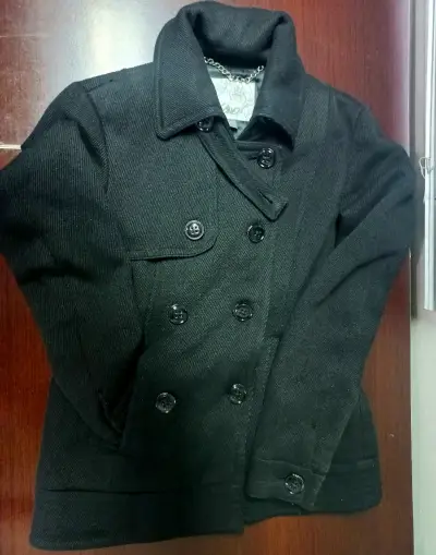 Abrigo negro de lana Mossimo para mujer - miniatura 2