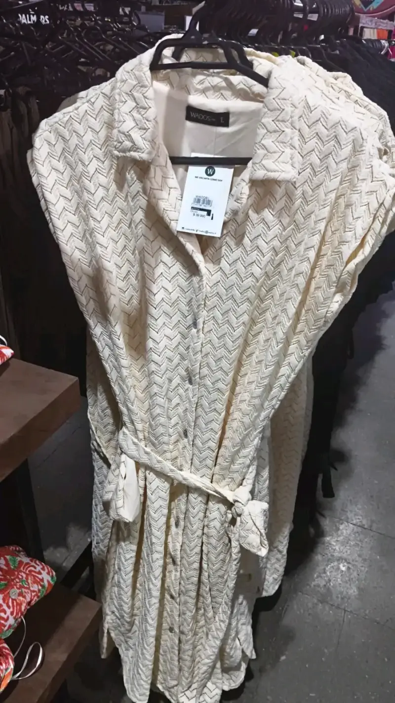 Vestido largo beige Wados con cinturón - 1