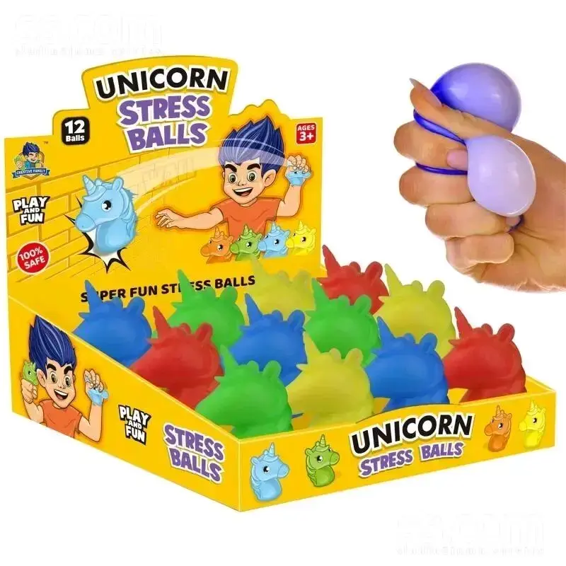 Pelotas antiestrés unicornio para niños