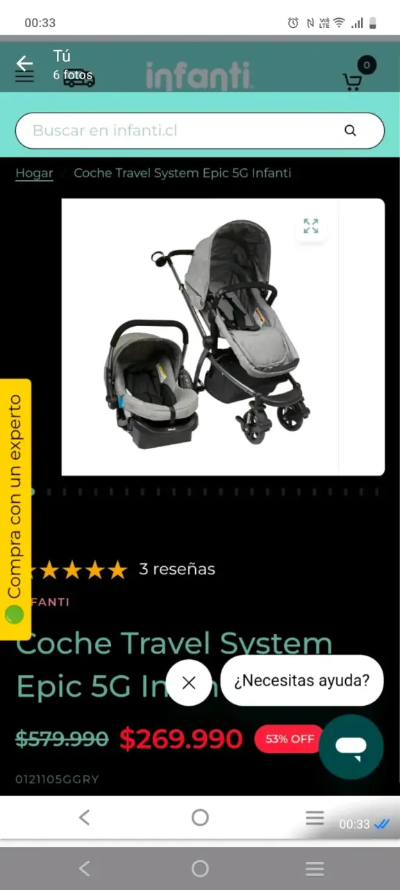 Coche Travel System Epic 5G Infanti en buen estado - 1